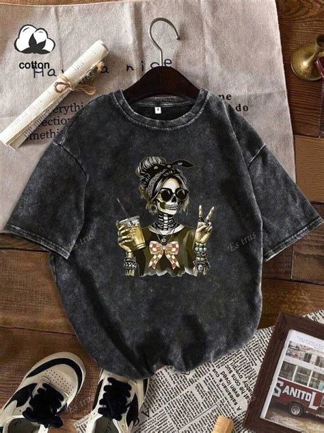 Es Trus Cotton, Summer Women's Fun Print Hip-Hop "Halloween Ghost Girl ...