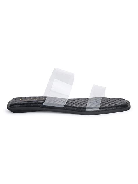 Women's Silicon Strap Black Open Toe Stylish Slip-On Sandals