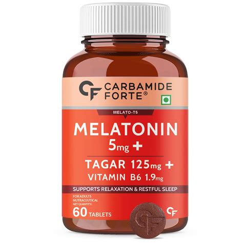 Carbamide Forte Melatonin 5mg Sleep Tablets – Sleeping Pills with 125mg ...