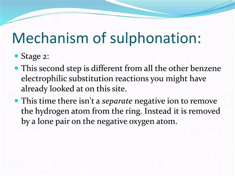 Mechanism of sulphonation 1 | PPTX