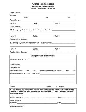 Download The Pupil Information Form - Fayette County Schools - Fcboe ...