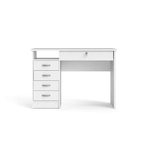 Buy 43 in. Rectangular White 5 Drawer Writing Desk with Locking Feature ...