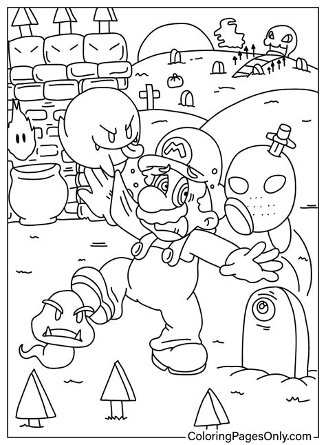 Evil Mario Coloring Pages 的图像结果