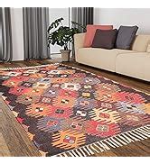 Buy HOMADORN Chindi Handmade Printed Modern Dhurrie/ Rugs /Carpet for ...