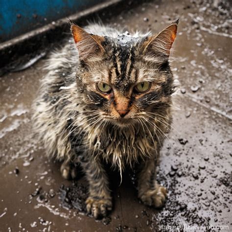 A Dirty Cat | Stable Diffusion Online