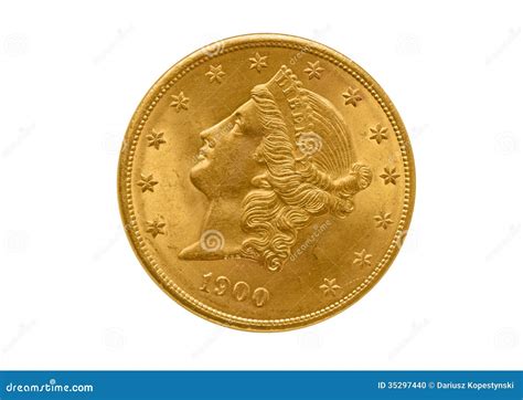 Twenty Dollars Gold Coin from 1900 Stock Photo - Image of money, coin ...
