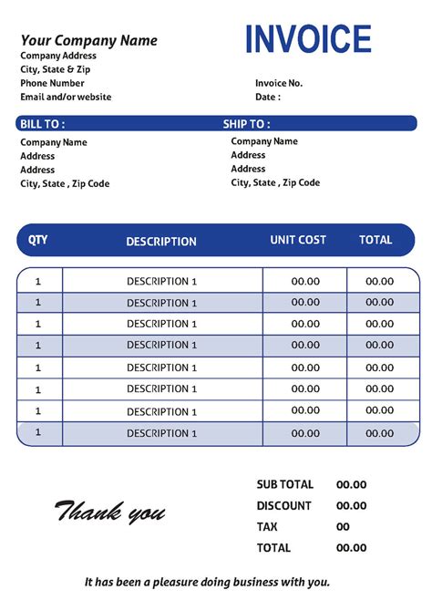 Image result for Invoice Field Example