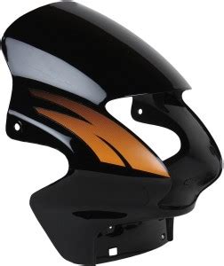 zalak Headlight Visor for Passion Plus (Black and Orange) Bike ...