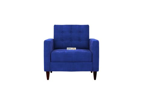 Buy Hamper 3+1+1 Seater Fabric Sofa (Velvet, Sapphire Blue) Online in ...