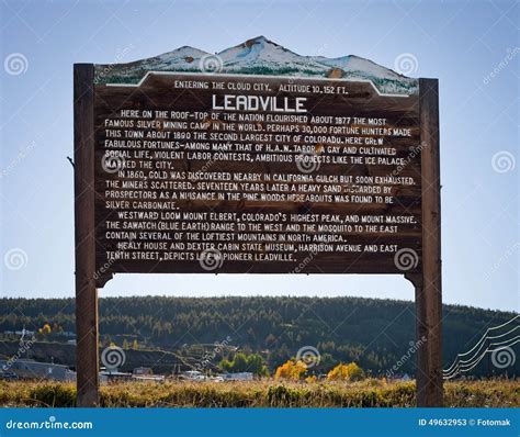 Wooden Welcome Sign To the Town of Leadville Colorado USA Stock Image ...