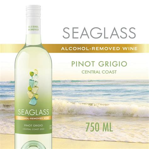 SEAGLASS Alcohol Removed Pinot Grigio White Wine, 750mL (750 ml ...