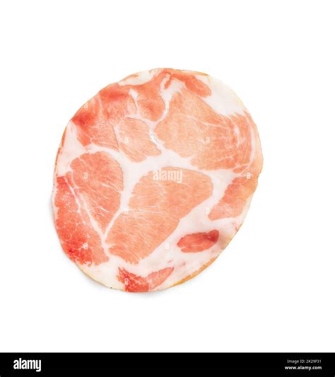 Italian dried ham. Coppa Stagionata isolated on white background Stock ...