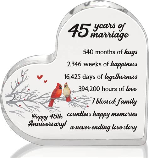 Amazon.com: 45th Anniversary Keepsake Gifts for 45th Wedding ...