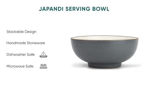 Shay Ceramic Serving Bowls Set, 1500ml, 1 Pc, Grey White | Glossy ...