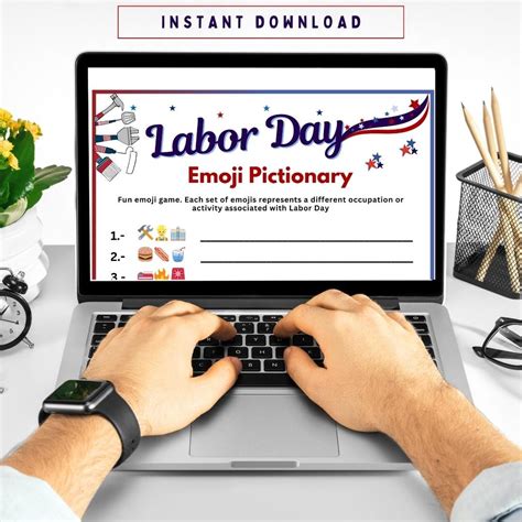 Labor Day Emoji Pictionary Trivia,labor Day Game, Patriotic Day ...