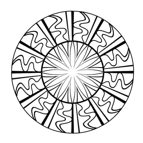Round frame with geometric pattern for making stamps and patterns ...