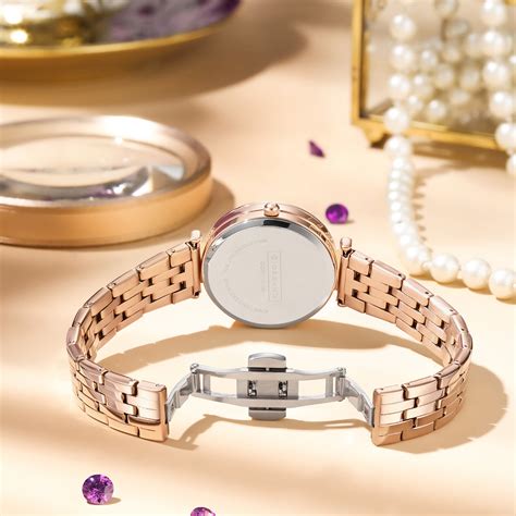 Giordano Exquisite Analog Watch for Women with Round cut glass Textured ...