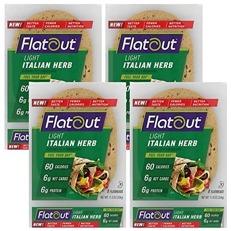 Buy Flatout Flatbread, Light Italian Herb Wraps, Perfect for Use as ...