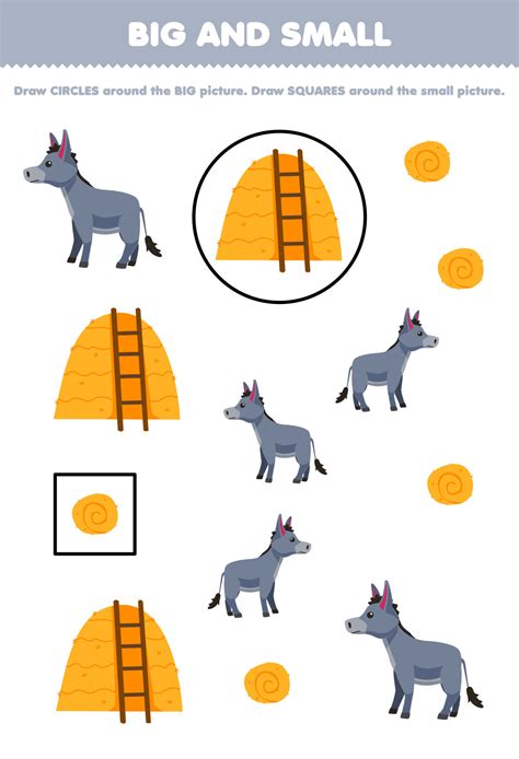 Education game for children arrange by size big or small by drawing ...