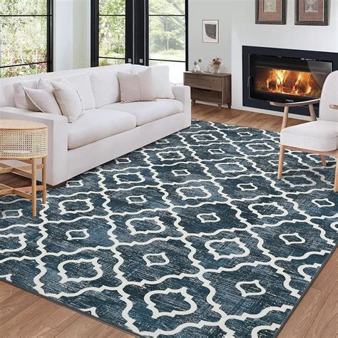 Garvee 9' x 12' Large Area Rug Washable Moroccan Rug Low Pile Non-Slip ...
