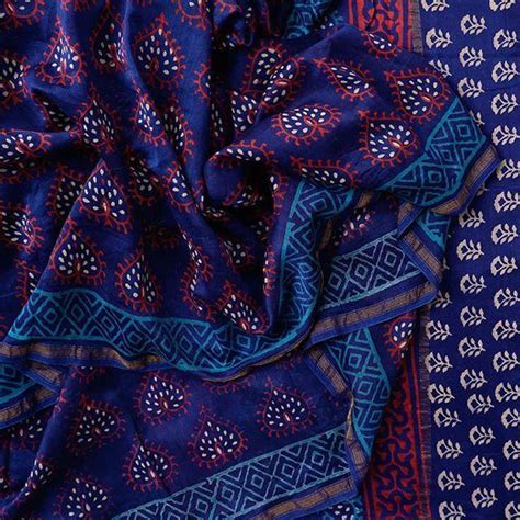 Gorgeous Night Blue Colored Pure Linen Printed Saree – Ibis Fab