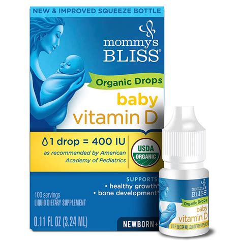 VITAMINA D PARA BEBES 400IU 3,24 ML 100 GOTAS MOMMYS BLISS – Bexo Perú