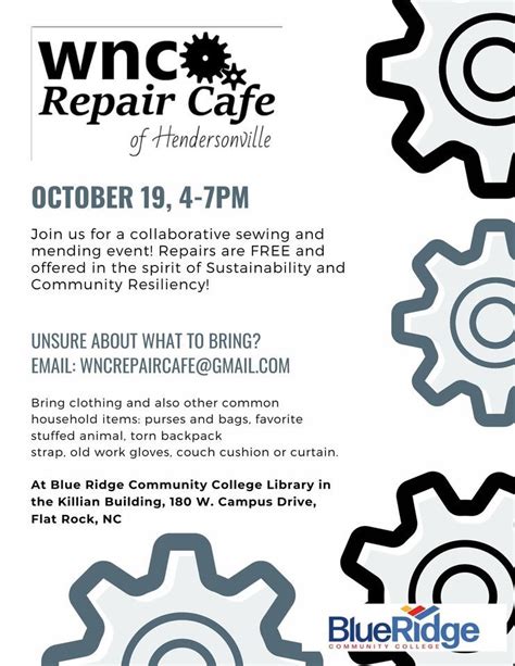 WNC Repair Cafe: textile mending! , Blue Ridge Community College ...