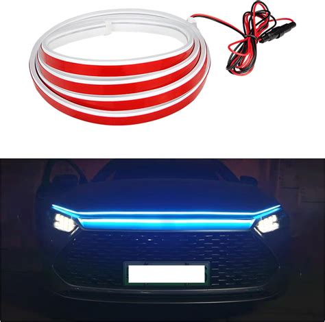 Amazon.com: Dickno 71'' Car Hood Light Strip, Flexible Dynamic Daytime Running Light Strip ...