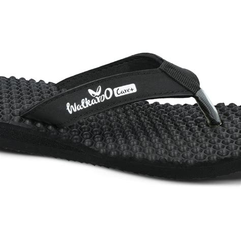 Walkaroo Womens Textured Care Plus Flip-Flop - WH3950 Black – Walkaroo ...