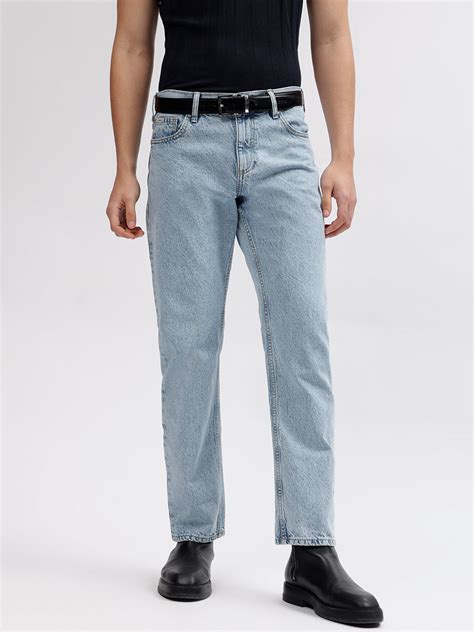 Shop Lindbergh Men Blue Solid Oversized Mid-Rise Jeans Online – Iconic ...