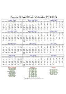 Granite School District Calendar 2023-2024 School District Calendars
