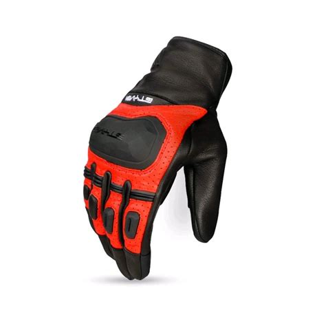 Ignyte Gloves-103-JS Gauntlet Full Leather (Black Red)