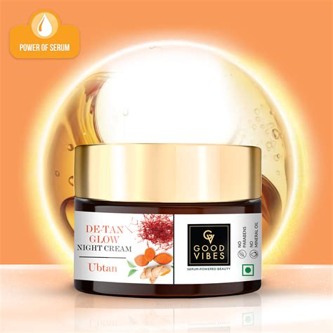 De-Tan Glow Night Cream Ubtan with Power of Serum – Good Vibes