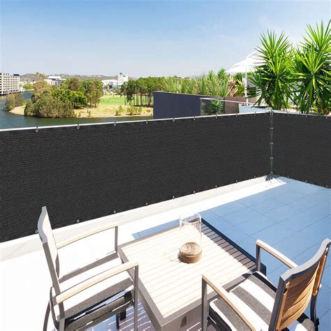Buy Houssity Black 4' x 8' Balcony Deck Fence Privacy Screen Cover ...