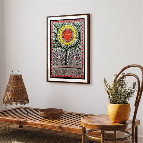 Surya dev with the tree, Madhubani Art, Madhubani Painting – Dessine Art