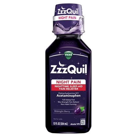 Vicks ZzzQuil Night Pain, Sleep Aid Pain Reliever Liquid, Sleep Aid and ...