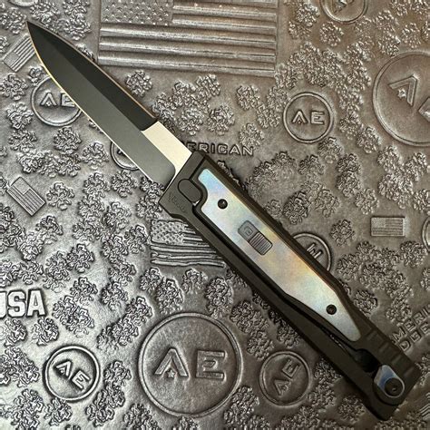Reate EXO V2 D/E Gravity Knife Titanium PVD Handle w/ Titanium Heat ...