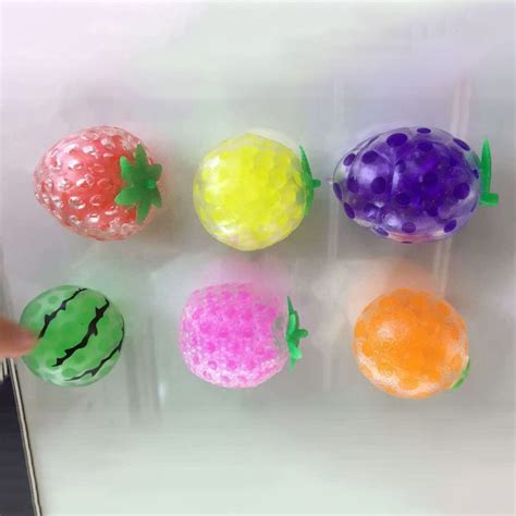 Buy Fancyku 1 Pcs Anti Stress Mesh Ball Random Fruits Shape Rubber ...