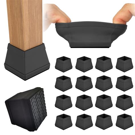 16Pcs Non Slip Square Chair Leg Protector - Non Skid Furniture Grippers ...