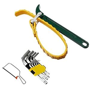 Digital Craft 3 Item Combo 9”Inch Box End Belt Type Oil Filter Wrench ...