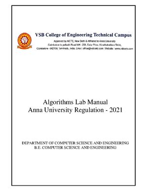 CS3401- Algorithm lab Manual - SHREE VENKATESHWARA HI-TECH ENGINEERING ...