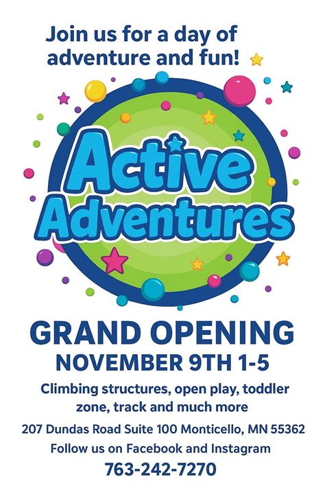 Grand Opening , Active Adventures Indoor Playspace, Monticello, 9 ...