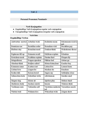 Unit 1 - Unit 1 - Guten Morgen - good morning, ( German follows 24 ...
