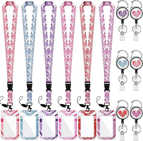 Amazon.com : 6 Pcs ID Badge Holder with Lanyard and Retractable Badge ...