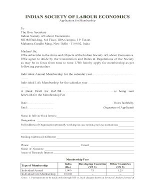 Fillable Online isleijle INDIAN SOCIETY OF LABOUR ECONOMICS - isleijle ...