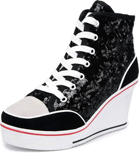 Amazon.com: High Heeld Wedge Sneakers for Women, Ladies Hidden Heel ...