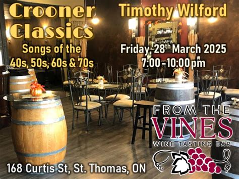 Timothy Wilford at From the Vines Wine Tasting Bar, St Thomas, From the ...
