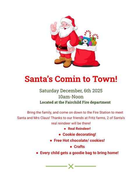 Santa at the Fire Station!, 200 N Townline Rd, Fairchild, WI, 6 ...