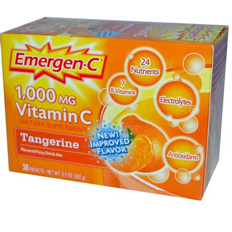 Emergen-C 1,000mg Vitamin C Dietary Supplement Tangerine - 30 CT ...
