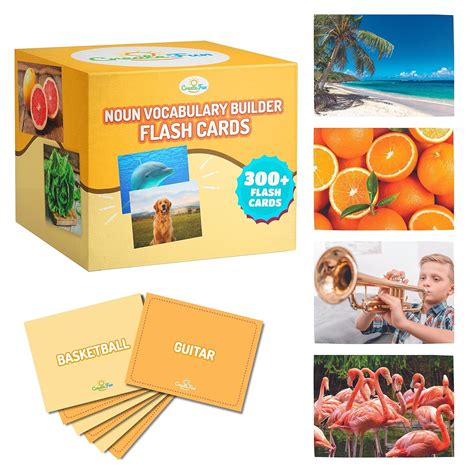 300 Noun Vocabulary Builder Flash Cards, Photo Cards with Learning ...